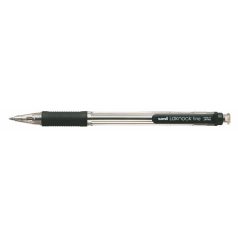   UNI Golyóstoll, 0,4 mm, nyomógombos, UNI "SN-101 Laknock Fine", fekete
