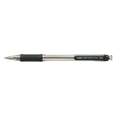 UNI Golyóstoll, 0,4 mm, nyomógombos, UNI "SN-101 Laknock Fine", fekete