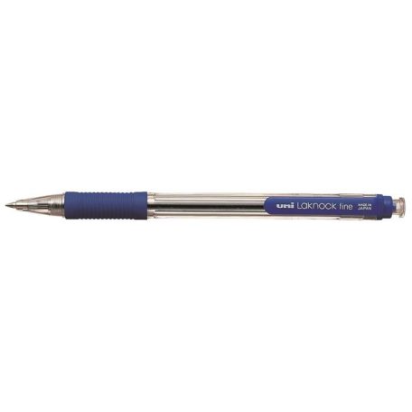 UNI Golyóstoll, 0,4 mm, nyomógombos, UNI "SN-101 Laknock Fine", kék