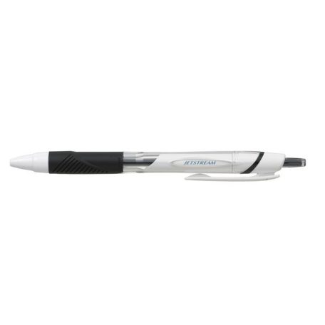 UNI Golyóstoll, 0,35 mm, nyomógombos, fehér tolltest, UNI "SXN-155 Jetstream", fekete