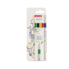  UNI Tűfilc készlet, 0,4 mm, UNI "Emott Vivid", 5 különböző szín