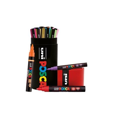 UNI Dekormarker készlet, Posca fém dobozos, UNI "Posca", 13 különböző szín