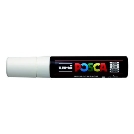 UNI Dekormarker, 15 mm, vágott, UNI "Posca PC-17K", fehér