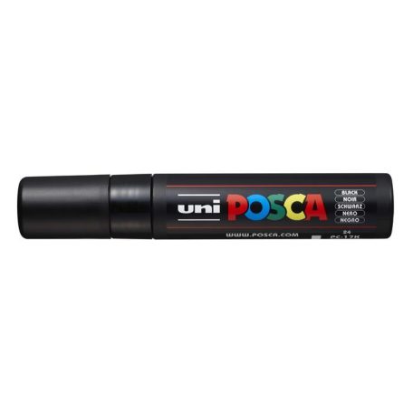 UNI Dekormarker, 15 mm, vágott, UNI "Posca PC-17K", fekete