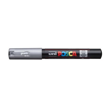 UNI Dekormarker, 0,7-1,0 mm, UNI "Posca PC-1M", ezüst
