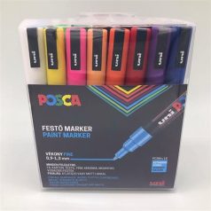   UNI Dekormarker készlet, 0,9-1,3 mm, UNI "Posca PC-3M", 16 különböző szín