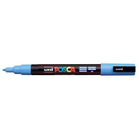 UNI Dekormarker, 0,9-1,3 mm, UNI "Posca PC-3M", égszínkék