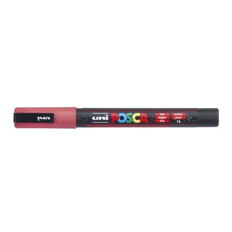 UNI Dekormarker, 0,9-1,3 mm, UNI"Posca PC-3ML", fényes piros