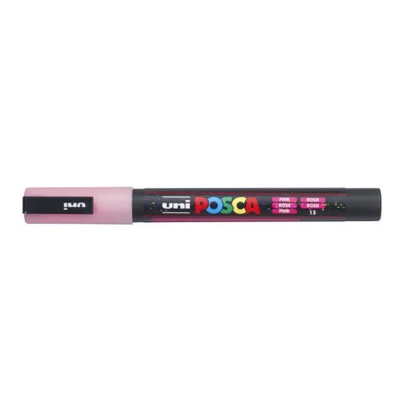 UNI Dekormarker, 0,9-1,3 mm, UNI"Posca PC-3ML", fényes rózsaszín