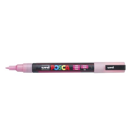 UNI Dekormarker, 0,9-1,3 mm, UNI"Posca PC-3ML", fényes rózsaszín