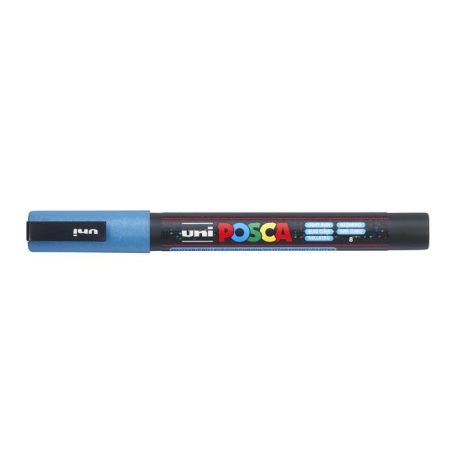 UNI Dekormarker, 0,9-1,3 mm, UNI"Posca PC-3ML", fényes világoskék