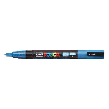 UNI Dekormarker, 0,9-1,3 mm, UNI "Posca PC-3ML", fényes kék