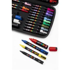   UNI Dekormarker készlet, táskában, UNI "Posca", 40 darabos