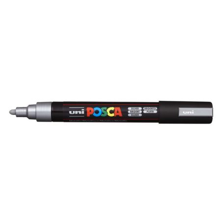 UNI Dekormarker, 1,8-2,5 mm, UNI "Posca PC-5M", ezüst