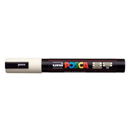 UNI Dekormarker, 1,8-2,5 mm, UNI "Posca PC-5M", elefántcsont