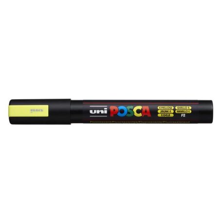 UNI Dekormarker, 1,8-2,5 mm, UNI "Posca PC-5M", fluor sárga