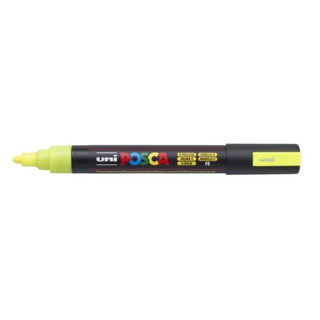 UNI Dekormarker, 1,8-2,5 mm, UNI "Posca PC-5M", fluor sárga