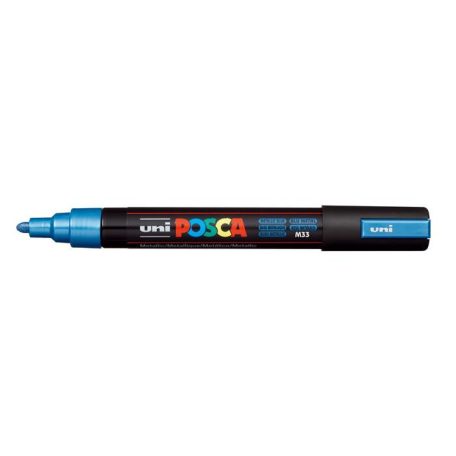 UNI Dekormarker, 1,8-2,5 mm, UNI "Posca PC-5M", metálkék