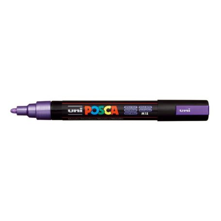 UNI Dekormarker, 1,8-2,5 mm, UNI "Posca PC-5M", metállila