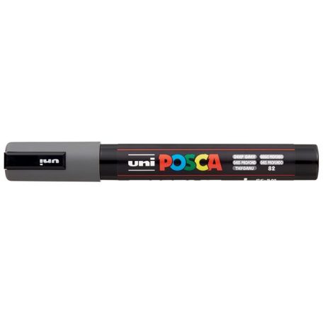 UNI Dekormarker, 1,8-2,5 mm, UNI "Posca PC-5M", mély szürke