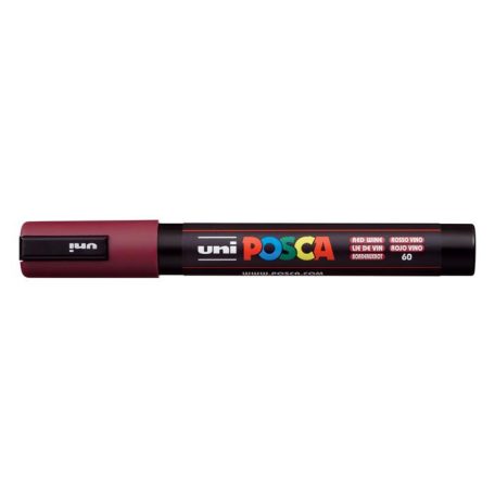 UNI Dekormarker, 1,8-2,5 mm, UNI "Posca PC-5M", vörösbor