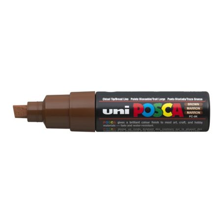 UNI Dekormarker, 8 mm, vágott, UNI "Posca PC-8K", barna