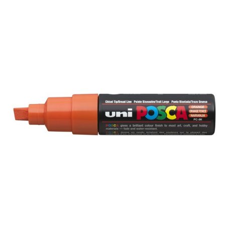 UNI Dekormarker, 8 mm, vágott, UNI "Posca PC-8K", narancssárga