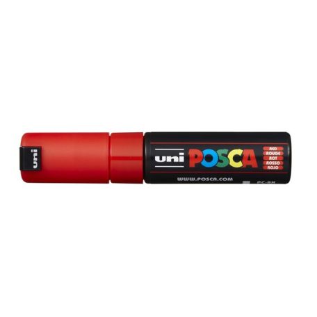 UNI Dekormarker, 8 mm, vágott, UNI "Posca PC-8K", piros