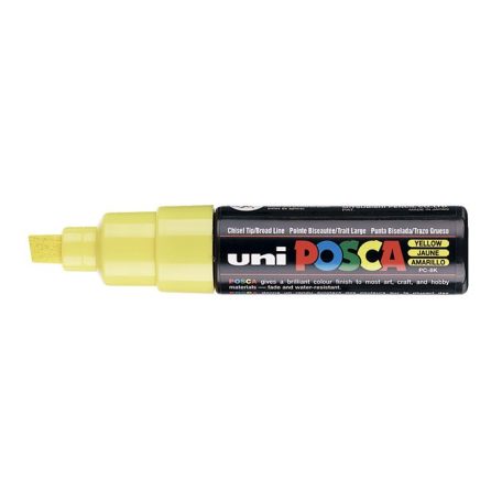 UNI Dekormarker, 8 mm, vágott, UNI "Posca PC-8K", sárga