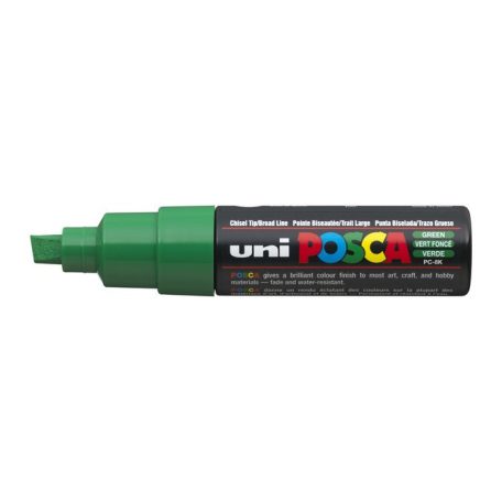 UNI Dekormarker, 8 mm, vágott, UNI "Posca PC-8K", zöld