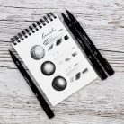 UNI Ecsetirón, extra vékony, UNI PIN, fekete