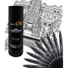 UNI Rajzmarker készlet, UNI PIN "Tube", 9 különböző vonalvastagság, fekete