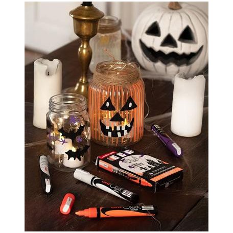 UNI Krétamarker készlet, 1,8-2,5 mm, UNI "PWE-5M","Halloween", 4 különböző szín