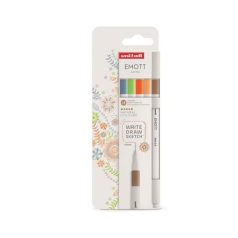   UNI Tűfilc készlet, 0,4 mm, UNI "Emott Natural", 5 különböző szín