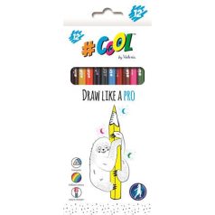   COOL BY VICTORIA Színes ceruza készlet, háromszögletű, COOL BY VICTORIA, 12 különböző szín