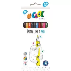   COOL BY VICTORIA Színes ceruza készlet, háromszögletű, COOL BY VICTORIA, 12 különböző szín