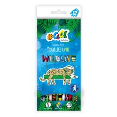   COOL BY VICTORIA Színes ceruza készlet, háromszögletű, COOL BY VICTORIA "Wildlife", 12 különböző szín