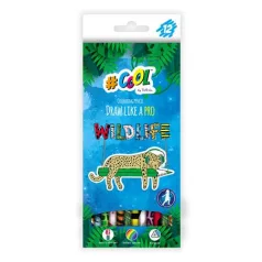   COOL BY VICTORIA Színes ceruza készlet, háromszögletű, COOL BY VICTORIA "Wildlife", 12 különböző szín