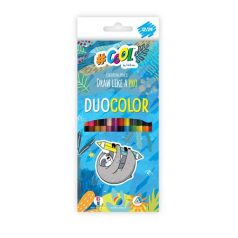   COOL BY VICTORIA Színes ceruza készlet, háromszögletű, kétvégű, COOL BY VICTORIA "Duocolor", 24 különböző szín