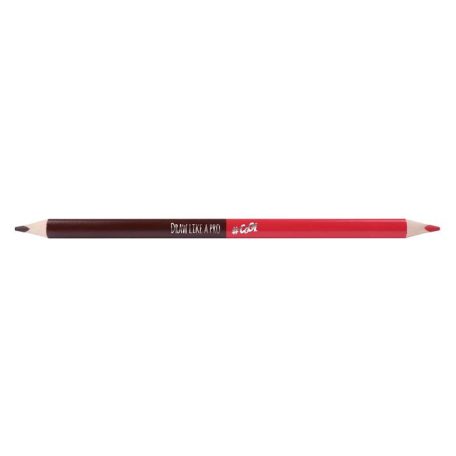 COOL BY VICTORIA Színes ceruza készlet, háromszögletű, kétvégű, COOL BY VICTORIA "Duocolor", 24 különböző szín
