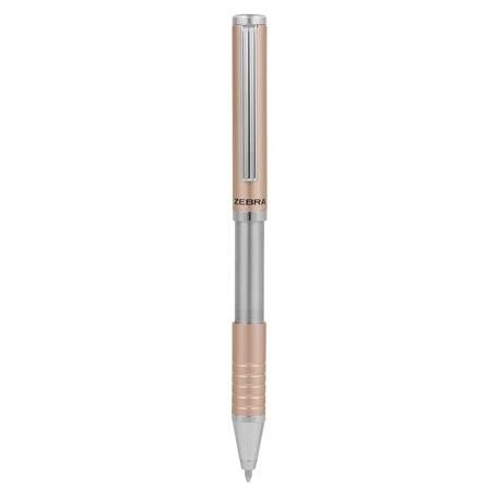 ZEBRA Golyóstoll, 0,24 mm, teleszkópos, rose gold színű tolltest, ZEBRA "SL-F1", kék