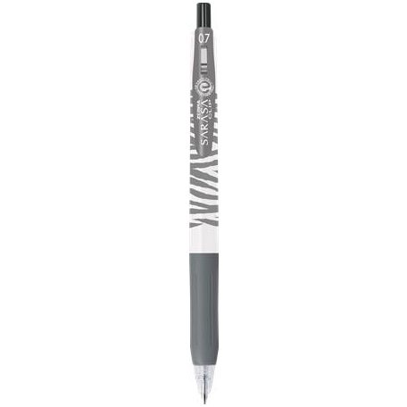 ZEBRA Zseléstoll, 0,33 mm, nyomógombos, csíkos test, ZEBRA "Sarasa Clip Pastel", pasztellfekete