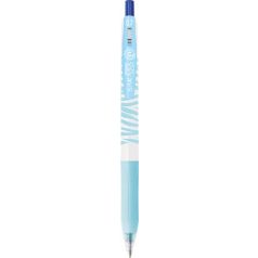   ZEBRA Zseléstoll, 0,33 mm, nyomógombos, csíkos test, ZEBRA "Sarasa Clip Pastel", pasztellkék