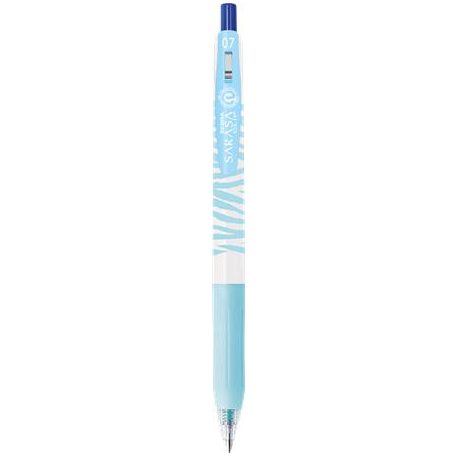 ZEBRA Zseléstoll, 0,33 mm, nyomógombos, csíkos test, ZEBRA "Sarasa Clip Pastel", pasztellkék