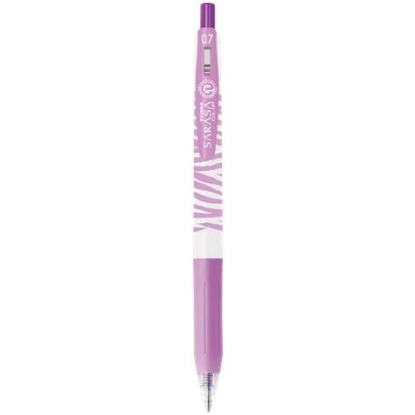 ZEBRA Zseléstoll, 0,33 mm, nyomógombos, csíkos test, ZEBRA "Sarasa Clip Pastel", pasztell-lila