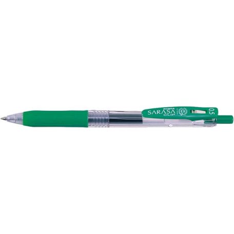 ZEBRA Zseléstoll, 0,33 mm, nyomógombos, ZEBRA "Sarasa Clip", zöld