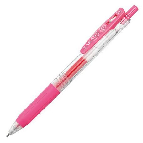 ZEBRA Zseléstoll, 0,33 mm, nyomógombos, ZEBRA "Sarasa Clip", rózsaszín
