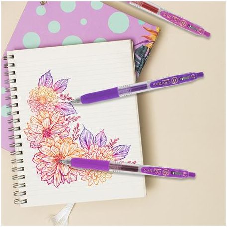 ZEBRA Zseléstoll, 0,33 mm, nyomógombos, ZEBRA "Sarasa Clip", rózsaszín