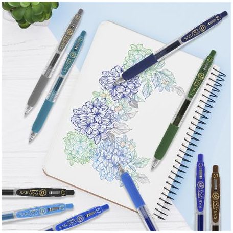 ZEBRA Zseléstoll, 0,33 mm, nyomógombos, ZEBRA "Sarasa Clip", világoskék