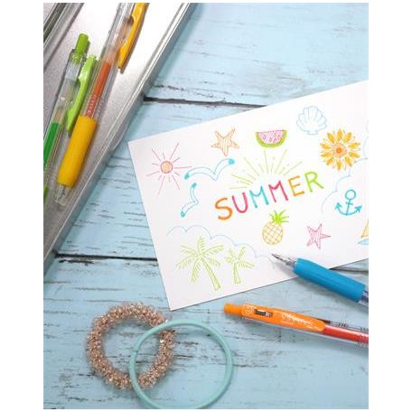 ZEBRA Zseléstoll, 0,33 mm, nyomógombos, ZEBRA "Sarasa Clip", narancs